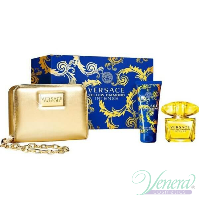 Versace Yellow Diamond Intense Set (EDT 90ml + BL 100ml + Bag) pentru Femei Sets