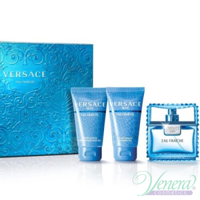 Versace Man Eau Fraiche Set (EDT 50ml + Shower Gel 50ml + Shampoo 50ml) pentru Bărbați Seturi