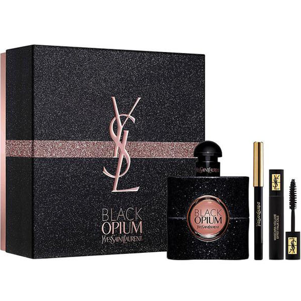 YSL Black Opium Set (EDP 50ml + Mascara 2ml + Pencil) pentru Femei